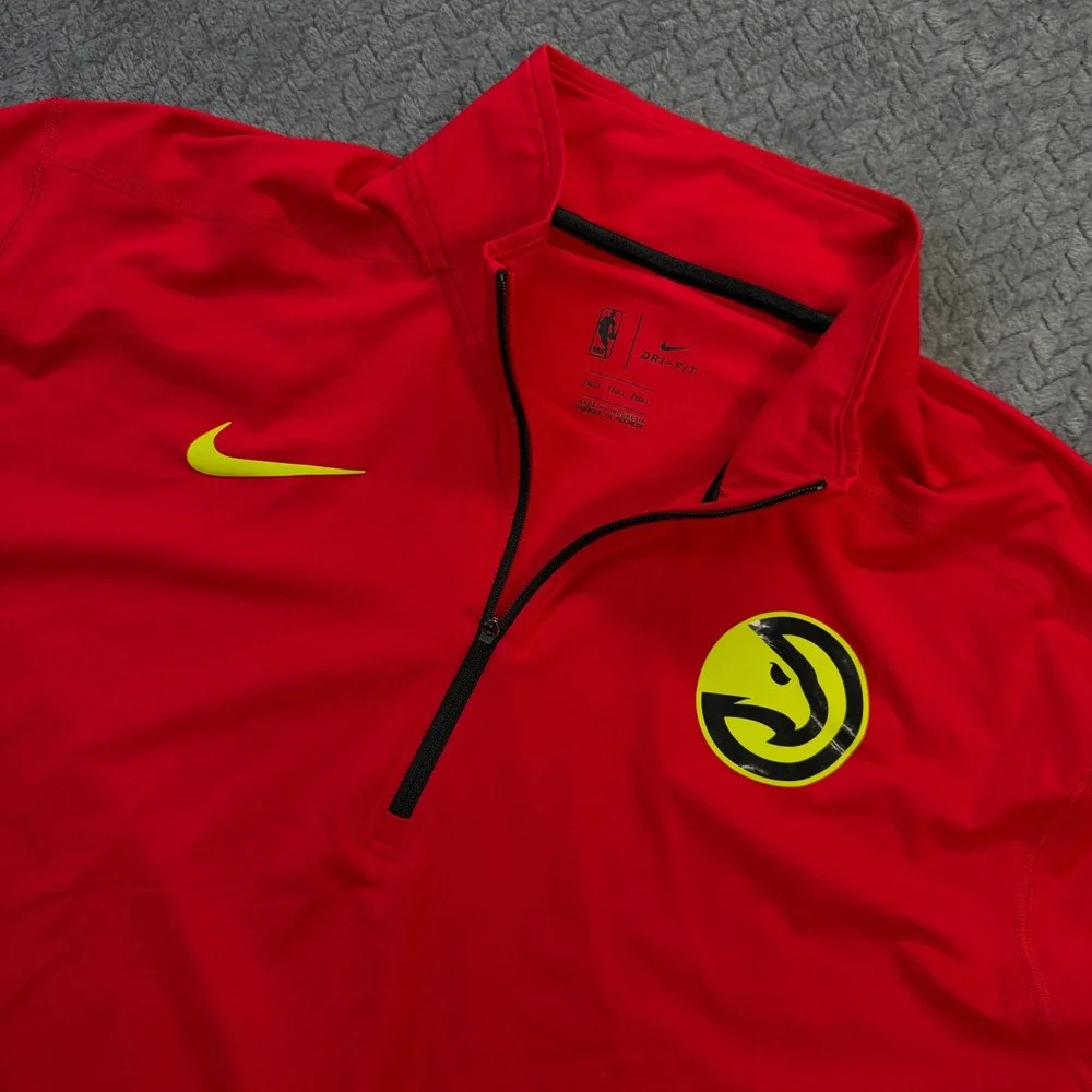 NWT Nike NBA Atlanta Hawks Quarter Zip Men XXLT Red Dri-FIT Performance Pullover